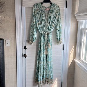 Scandal aqua & gold maxi dress
